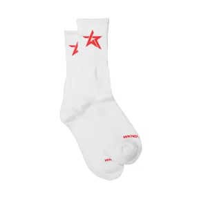 WKND Riot Logo Socks - White/Red