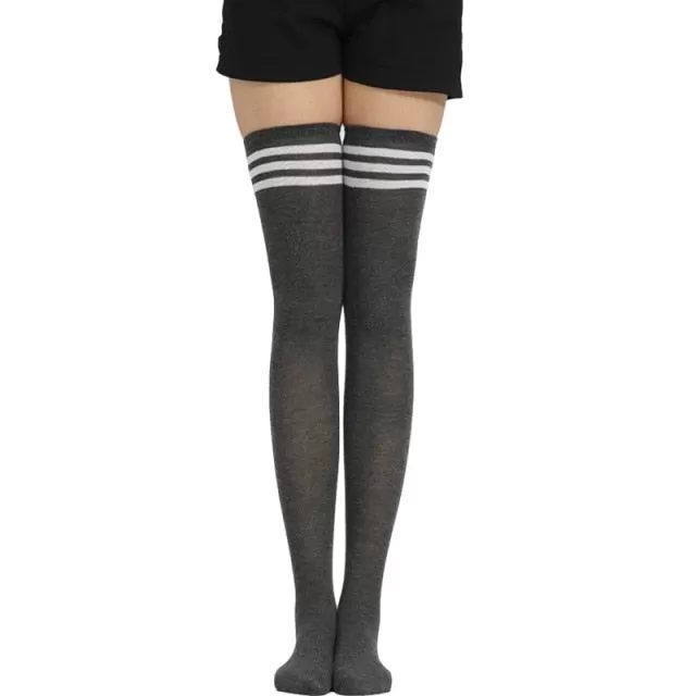 Woman Popular High Socks Long Striped Stockings Sexy Women Thigh High Socks