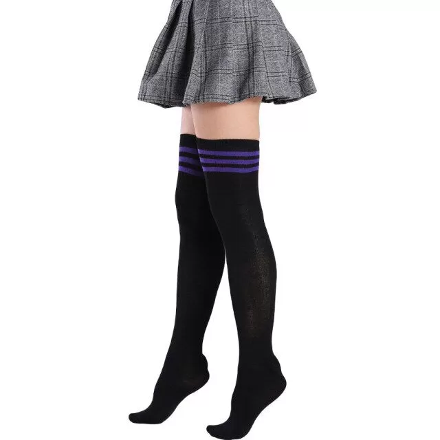 Woman Popular High Socks Long Striped Stockings Sexy Women Thigh High Socks