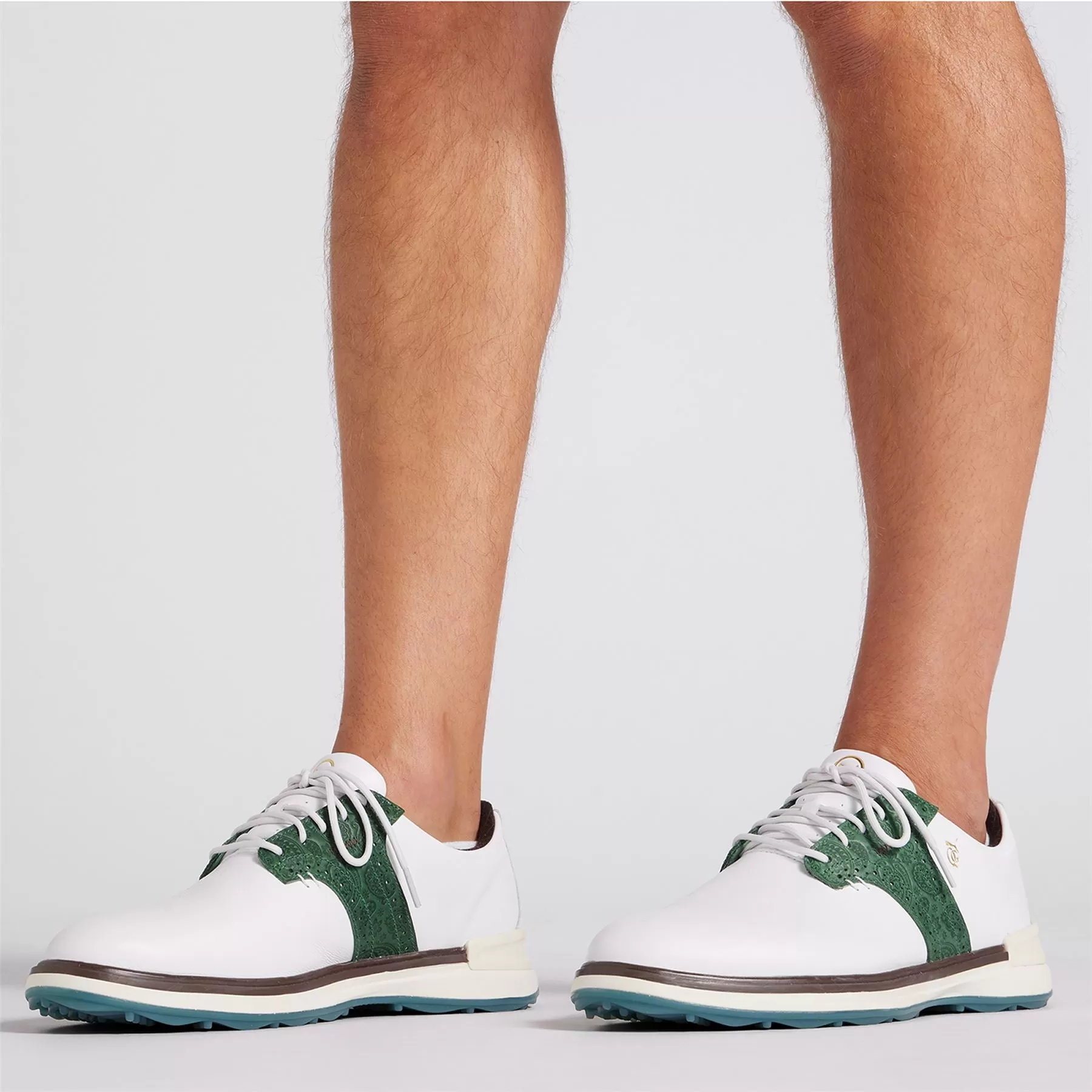 x QGC Avant Leather Spikeless Golf Shoes White/Green - SS24